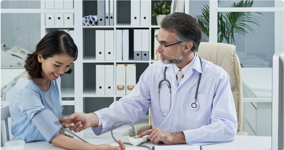 Doctor with patient